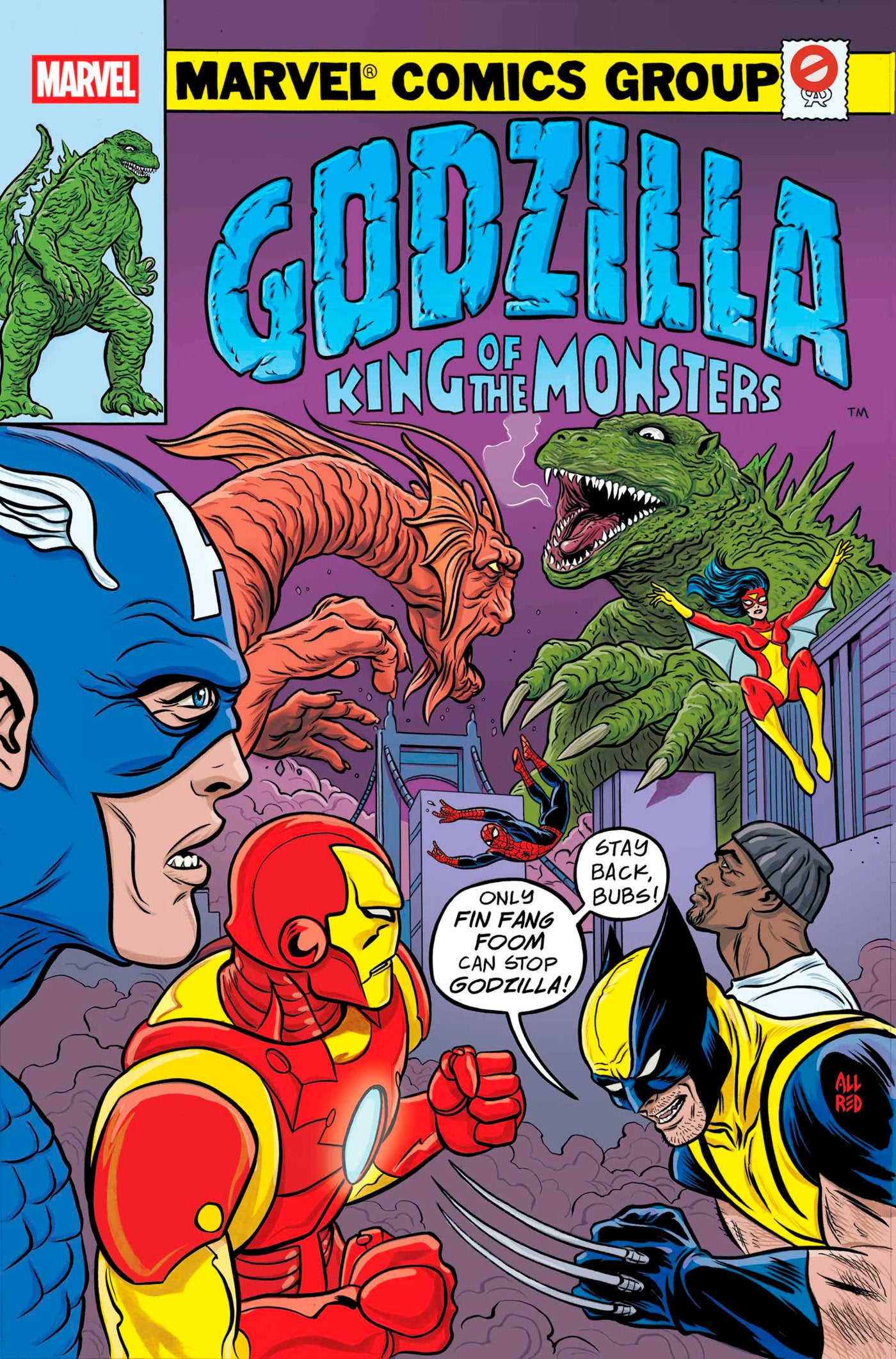 marvel godzilla king of the monsters Godzilla vs. Avengers #1 Mike Allred Godzilla King Of The Monsters Hom – Comic Forge