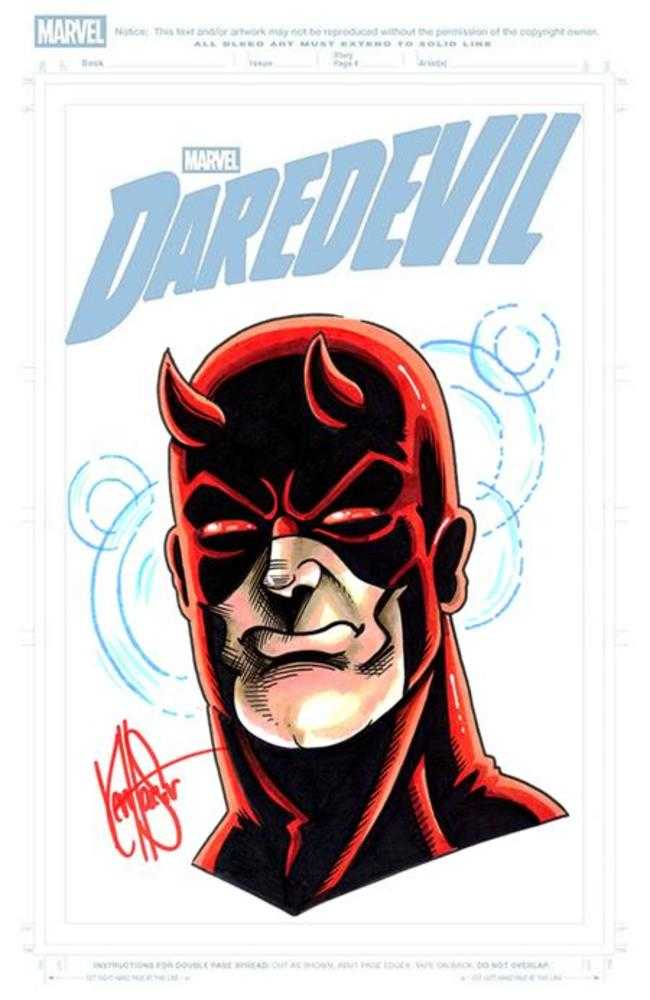 Df Daredevil #1 Blank Variant By Ken Haeser With A Daredevil Sketch