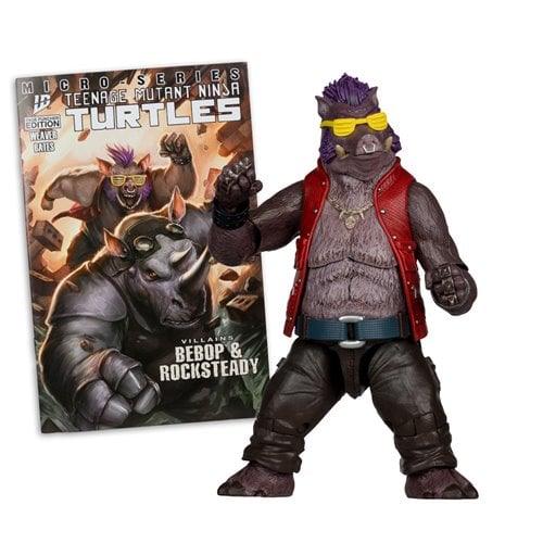 Teenage Mutant Ninja Turtles Action Figure with Comic Book  Bebop